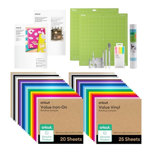 All-in-One Craft Materials & Accessories Bundle - Vinyl, HTV, Sticker Paper, Tools, Mats & Pens