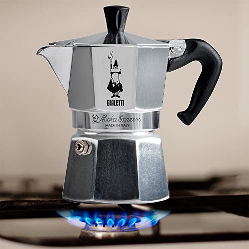 1 Cup Silver Stovetop Espresso Maker - Moka Pot for Italian Coffee