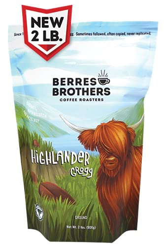 Ground Coffee Highlander Grogg 2lb - Flavored Arabica Beans, Caramel Hazelnut Roast