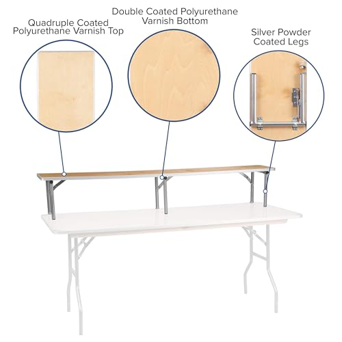 Wood Bar Top Riser with Silver Steel Legs for Catering & Events