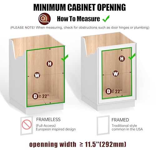JOWBOOW 2-Tier Cabinet Pull Out Shelves, 11" W x 22" D, Chrome