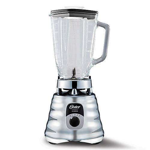 Oster 1.25L Chrome Blender - 700W, 3 Speed, Durable Glass Jar