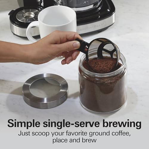 Hamilton Beach 2-Way Coffee Maker with 12-Cup Pot & Single-Serve - Black/Stainless Steel