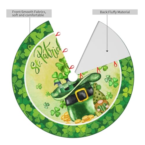 XYSKINO Green 30-Inch Gnome Christmas Tree Skirt for Holiday Decor