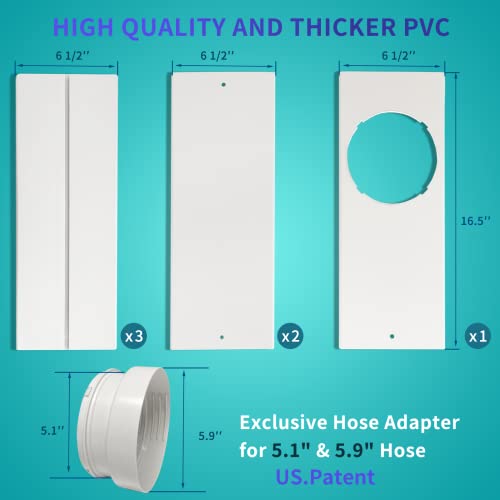 JEACENT Portable Air Conditioner Sliding Door AC Vent Kit, Universal