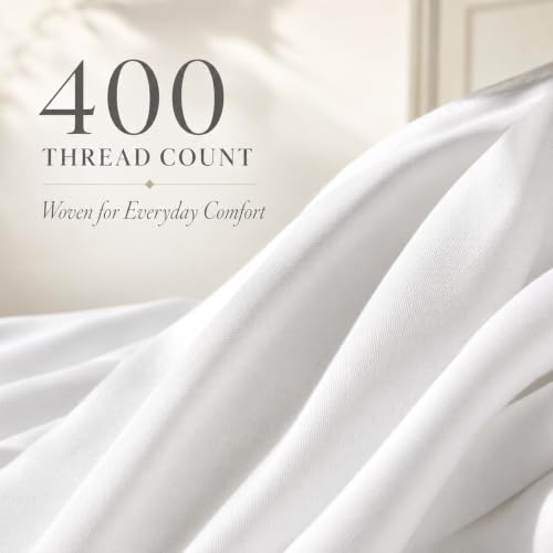 Queen Size Egyptian Cotton Sheets Set 400TC White - CHATEAU HOME COLLECTION