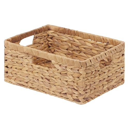 Natural Water Hyacinth Wicker Storage Basket 15"L x 11"W x 6¾"H - Pack of 1