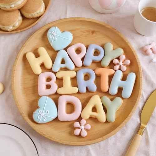 Fondant Letter Cutters Set - 26pcs 1 Inch Stainless Steel Alphabet Cookie Cutters Tools for Baking Biscuits, Fondant Decorations, Perfect For Halloween, Christmas, Birthday Party Fun