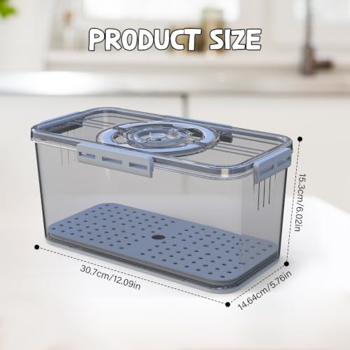 Honbuty Grey 2PCS Bread Storage Boxes with Lid, Handle & Date Dial – Kitchen Food Organizer