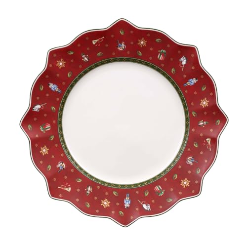 Villeroy & Boch Toy's Delight Christmas Dinner Plate Red 11.5in - Festive Porcelain
