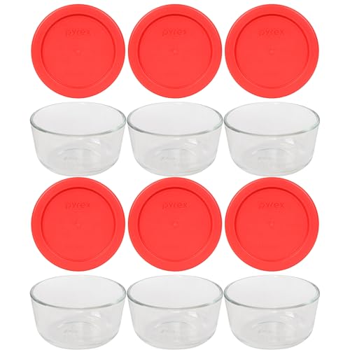 Glass Food Storage Bowls with Plastic Lids - 1-Cup Set of 6, BPA-Free, Made in USA