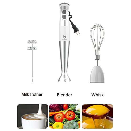 UTALENT 3-in-1 Hand Blender with Milk Frother & Egg Whisk - Immersion Food Mixer