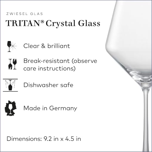 Set of 4 Burgundy Red Wine Glasses - 23oz Tritan Crystal, Dishwasher Safe