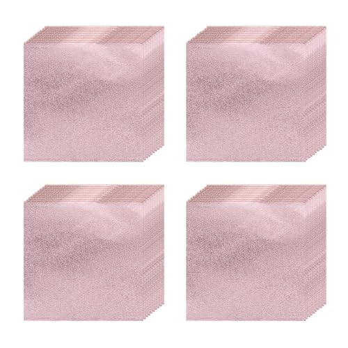 uxcell 100pcs Foil Candy Wrappers, 8 x 8 Inch Chocolate Bar Wrappers, Aluminum Foil Paper for Caramel Candy Packaging Decoration (Light Pink, Orange Peel)