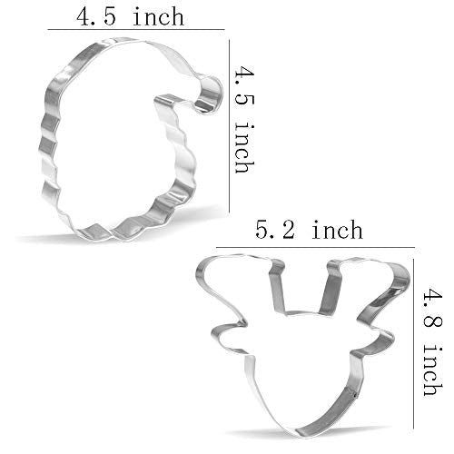 Giant Christmas Cookie Cutter Set - 5 Stainless Steel Shapes