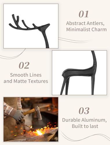 Sziqiqi Black Reindeer Christmas Decoration Set - Reindeer Figurines for Home Decor