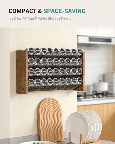 NESAPTO 36 Jars Spice Rack Organizer with Wall Mount and Countertop Use, 17.2"W x 9.4"H