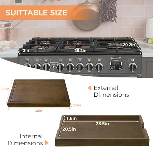 Walnut Bamboo Noodle Board Stove Cover - 30"L x 22"W Kitchen Counter Extension