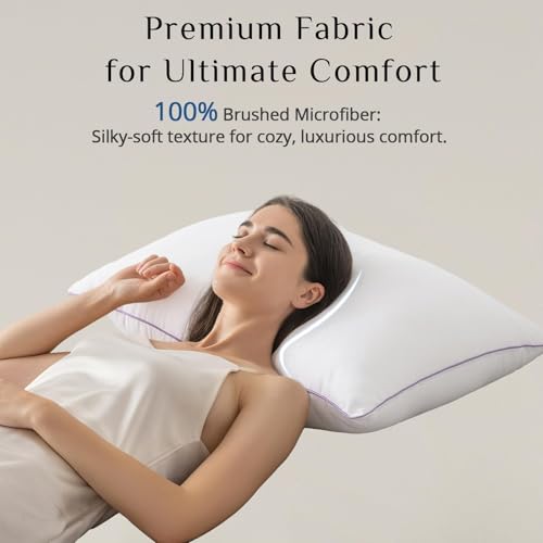 White King Size Pillow Set of 4 - Cooling Supportive Bed Pillows for All Sleep Positions