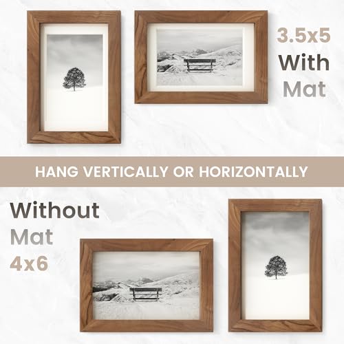 4x6 Walnut Wood Picture Frame - Handcrafted Photo Collage Frame