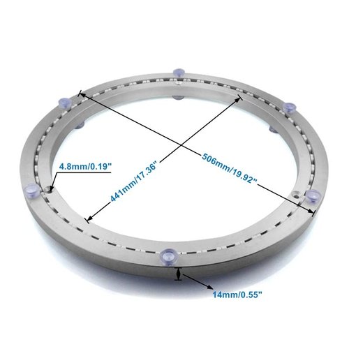 Dailydanny Aluminum Heavy Duty Lazy Susan Rotating Turntable Bearing Swivel Plate Hardware for Dining-Table (20 inch (14mm))