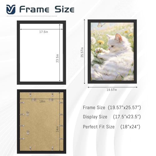 YiTanli 18x24 Black Poster Frame 2-Pack - Engineered Wood Wall Art Frames