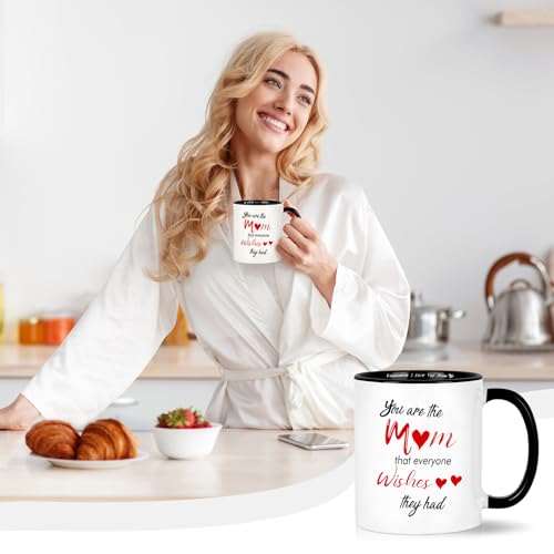 Mom-Ideal Mom White Mug - LIMUIKA 11oz Gift for Mom from Daughter, Mother's Day