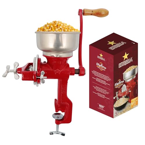 Manual Grain Mill for Corn Wheat & Spices - Cast Iron Food Grinder