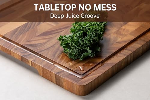 Walnut Wood Cutting Board with Juice Groove - End Grain Kitchen Chopping Board