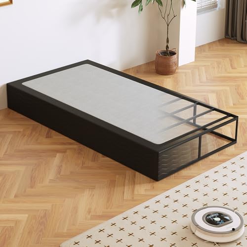 10 Inch Twin Box Spring - Heavy Duty Metal Support Frame with Fabric Cover, Noise-Free, Easy Assembly