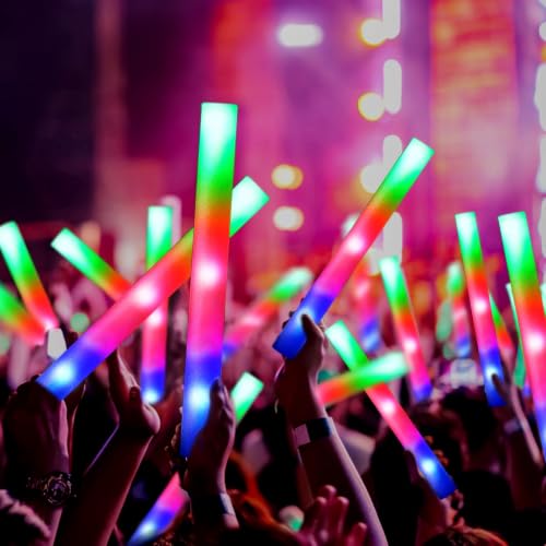 150 PCS LED Foam Glow Sticks with 3 Flashing Colors - Party, Wedding, Rave Supplies
