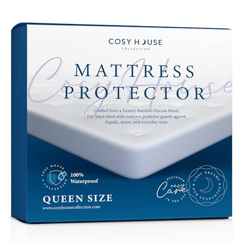 Queen Size Waterproof Bamboo Mattress Protector - Soft & Quiet Bed Cover