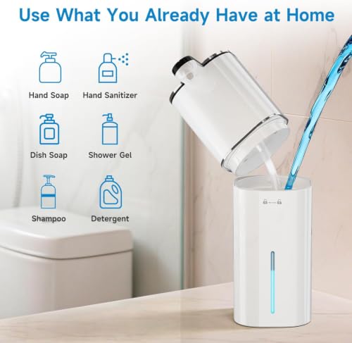 CATIRE Touchless Liquid Soap Dispenser 520ml White, Hands-Free Bathroom & Kitchen