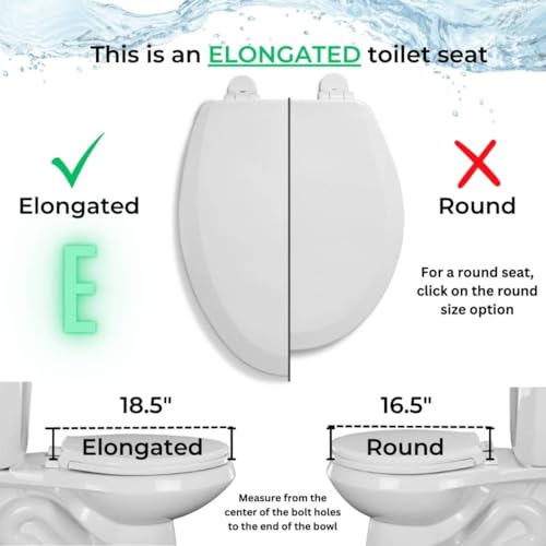 2 Inch Raised Toilet Seat for Seniors Elongated, White, Discreet & ADA Compliant - Variation of THIS listing