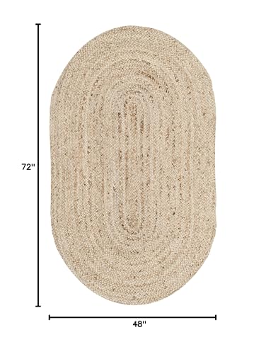 Safavieh 4x6 Oval Cape Cod Collection Natural Brown Handmade Jute Area Rug