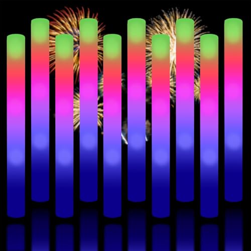 45 Pcs Glow Stick Bulk with 3 Flashing Modes - Foam Glow Party Supplies, Glow in Dark Party Pack for Weddings Raves Concerts