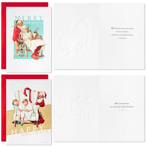 Hallmark Norman Rockwell Christmas Cards, 40-Pack (Merry and Magic)