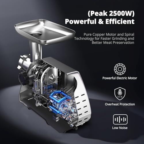 Electric Meat Grinder & Sausage Maker - Medium - Heavy Duty Stainless Steel