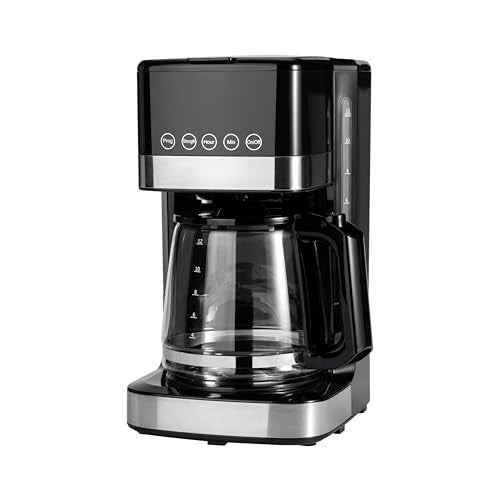Programmable 12-Cup Drip Coffee Maker with Glass Carafe, Auto Shut-Off & Touch Screen