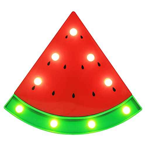 LED Marquee Signs Watermelon Night Lights, Battery Operated Watermelon Shaped Desk Table Lamp for Christmas Kids, Baby, Child, Girl Gift, Nursery Room, Wall Decor- Red Watermelon