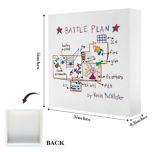 Christmas Holiday Decorations Wood Sign Xmas Gifts for Boys and Girls Christmas Vacation Movie Decor for Office Desk Table Shelf Home 5 x 5 Inches