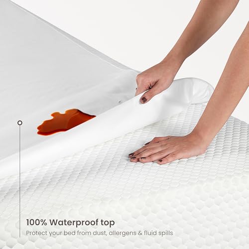 Organic Waterproof Mattress Protector King Pique Top - Breathable, GOTS Certified
