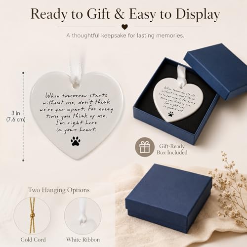 WCDHOR Pet Memorial Heart Ornament - Gift Box, Pet Loss Sympathy Keepsake