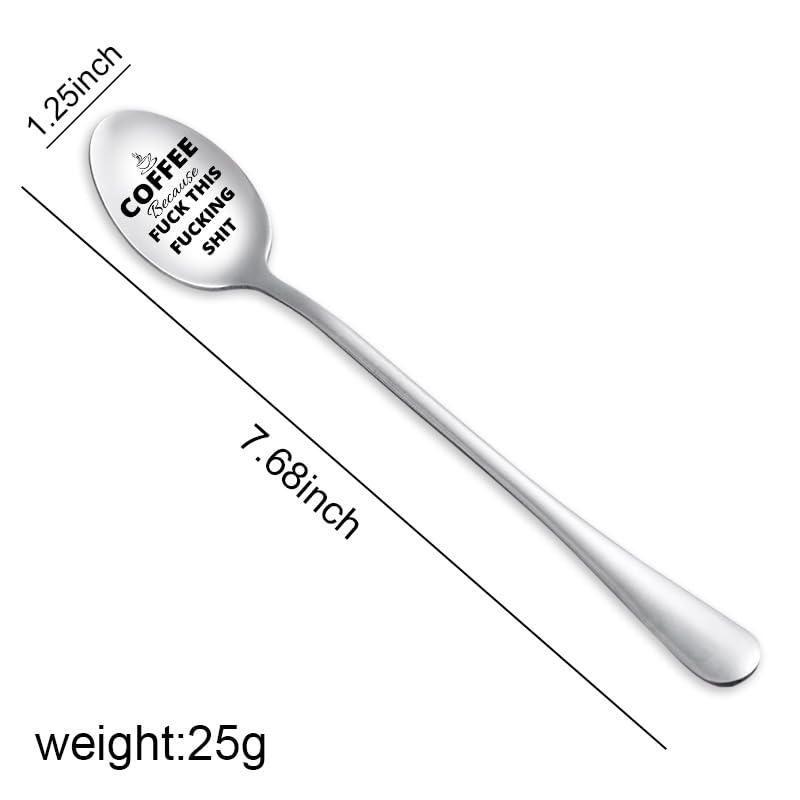Funny Coffee Spoon Gift for Best Friend - Encouragement Spoon for Women Men - 19.5cm Stainless Steel