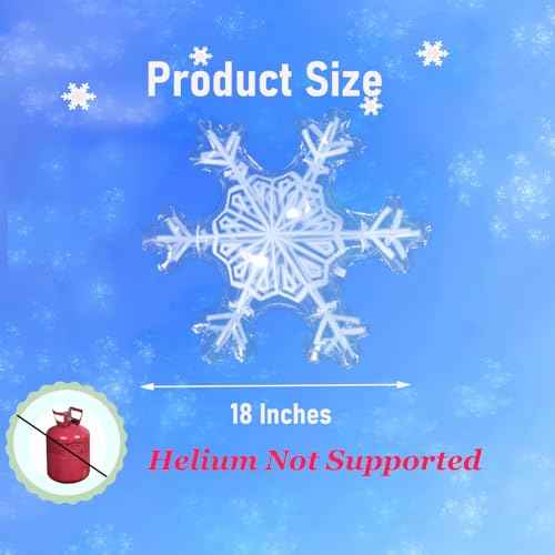 Snowflake Balloons Foil Winter Balloons Pack of 4 Winter Wonderland Decorations for Christmas, New Year, Birthday Parties