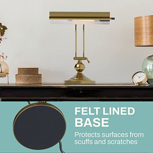 Home Intuition Classic Antique Brass Adjustable Piano Desk Lamp - Banker Light