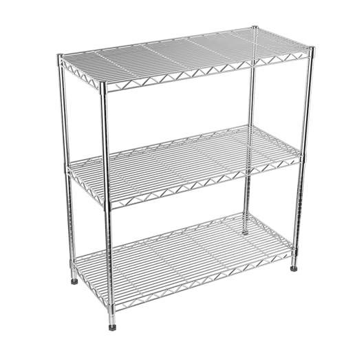 Adjustable 3-Tier Metal Wire Shelves Rack,35.4x17.7 x36.5(WxDxH)