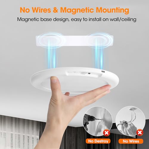 Gotopceed 2-Pack Rechargeable Motion Sensor Ceiling Lights with 3 Color Temperatures