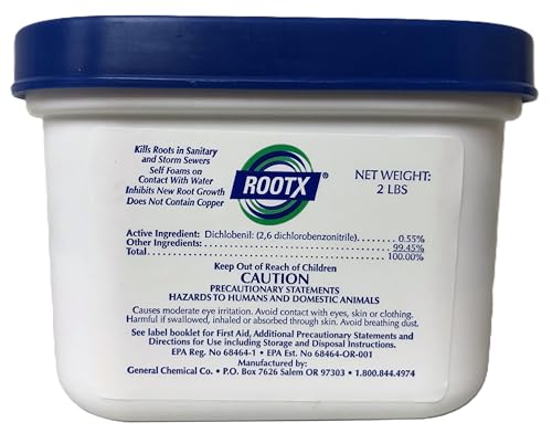 RootX 2 lb. Foaming Root Control for Sewer Lines & Septic Systems - No Funnel Needed
