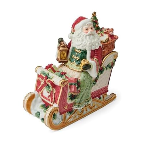 Fitz and Floyd Santa Ceramic Cookie Jar Christmas Treat Storage Decor